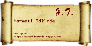 Harmati Tünde névjegykártya